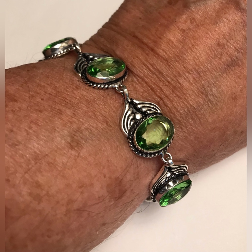 Peridot 925 Sterling Silver Bracelet